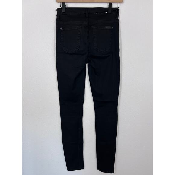 7 For All Mankind The High Waist Skinny Jeans Black 24 - Picture 1 of 7